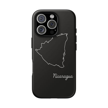 Nicaragua Outline Phone Case – Minimal Country Map Tough Case (iPhone, Samsung, Pixel)