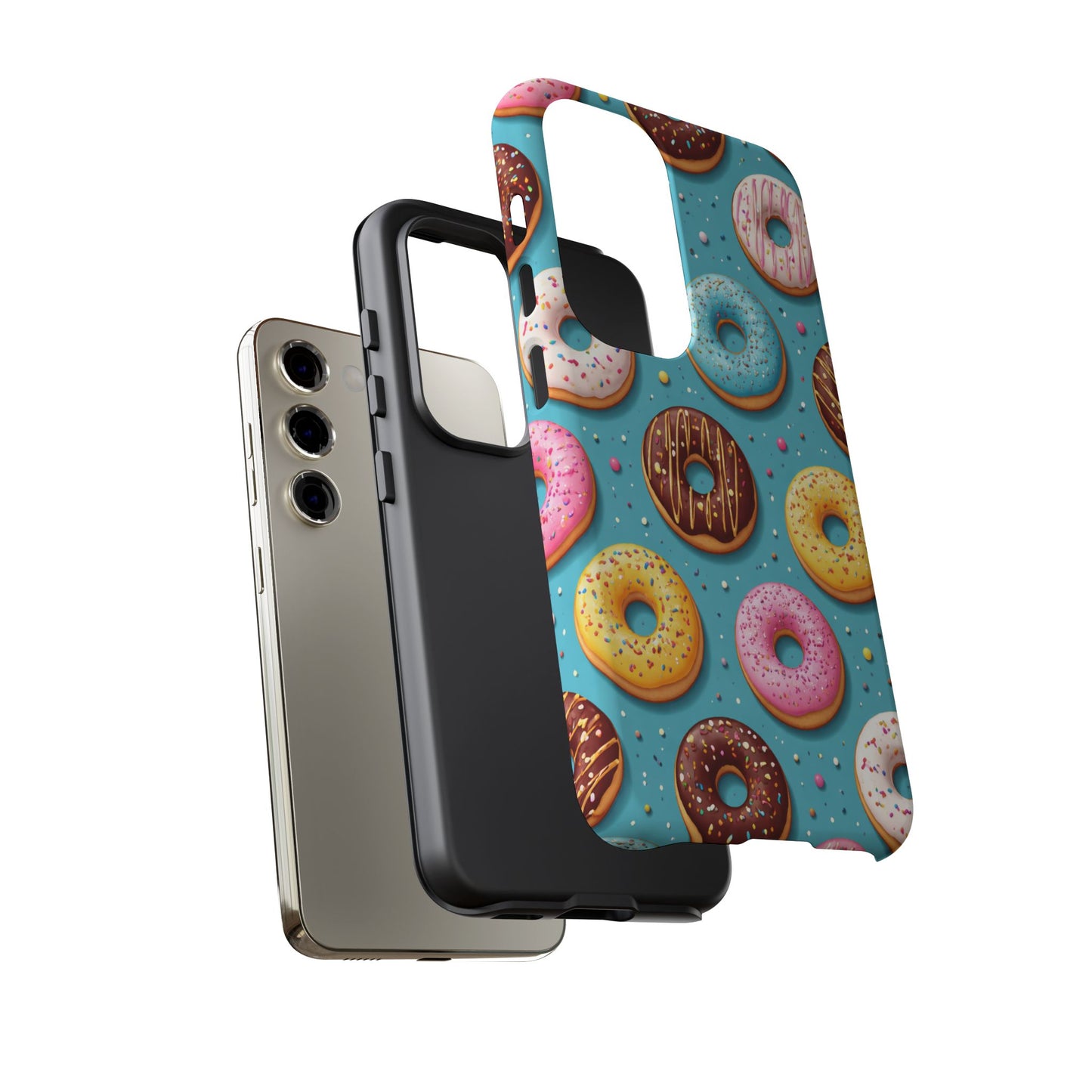 Cute Donut Pattern Phone Case – Colorful Sprinkles Dessert Design for Iphone, Samsung Galaxy and Pixel