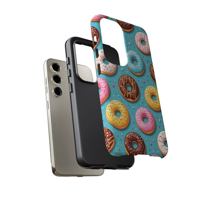 Cute Donut Pattern Phone Case – Colorful Sprinkles Dessert Design for Iphone, Samsung Galaxy and Pixel