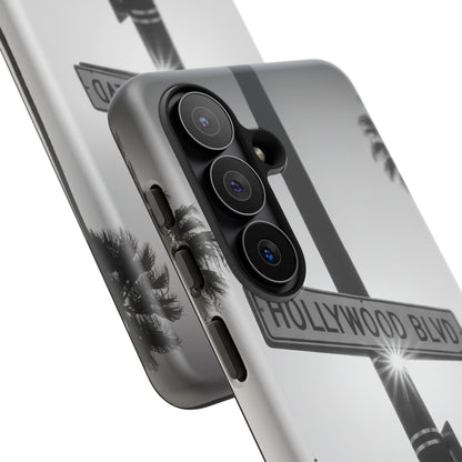 Hollywood Blvd Phone Case | Vintage Los Angeles Street Sign | Black & White LA Aesthetic