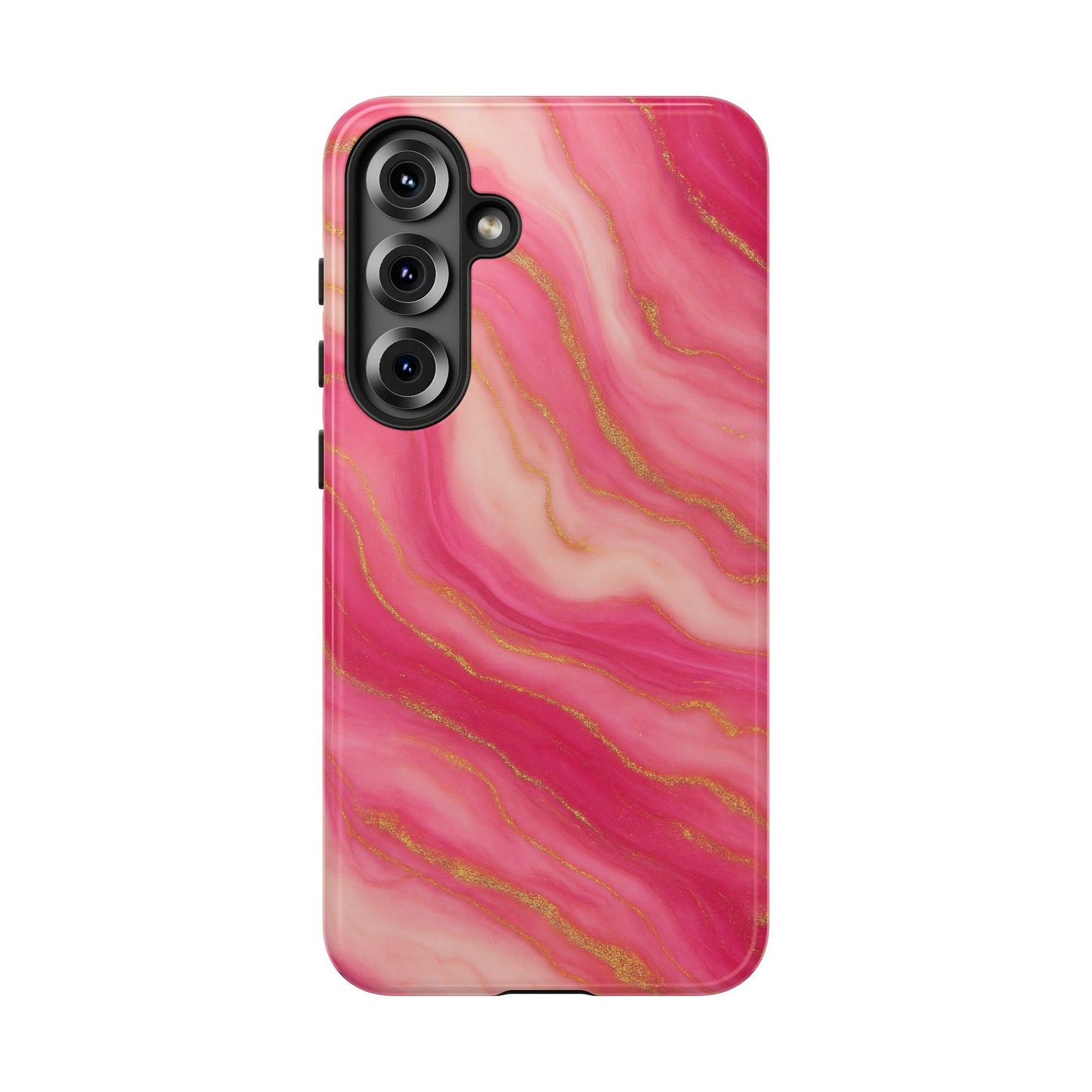 Pink Marble Phone Case | Rose Gold Swirl Aesthetic Tough Protective Case