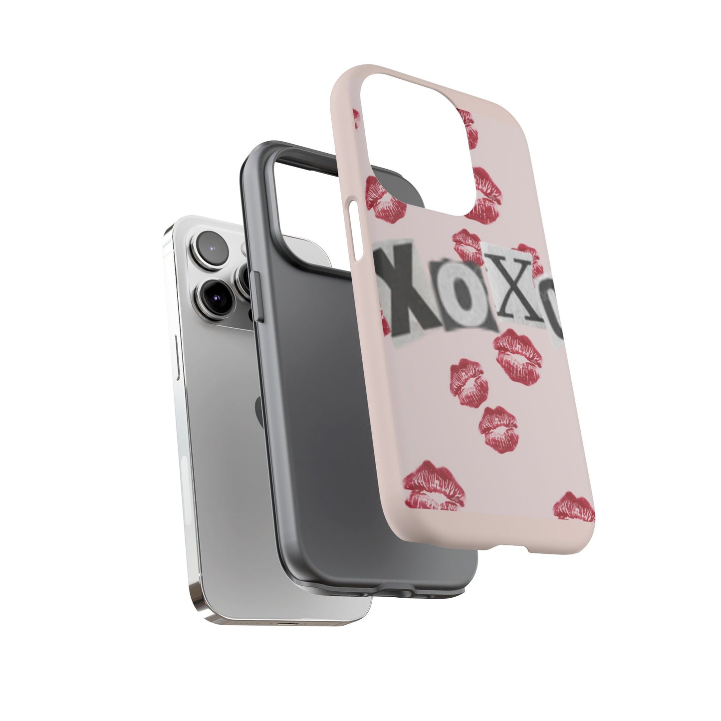XOXO Kiss Print Phone Case | Coquette Valentine Aesthetic | Cute Pink Lipstick Kiss Tough Case for iPhone & Samsung