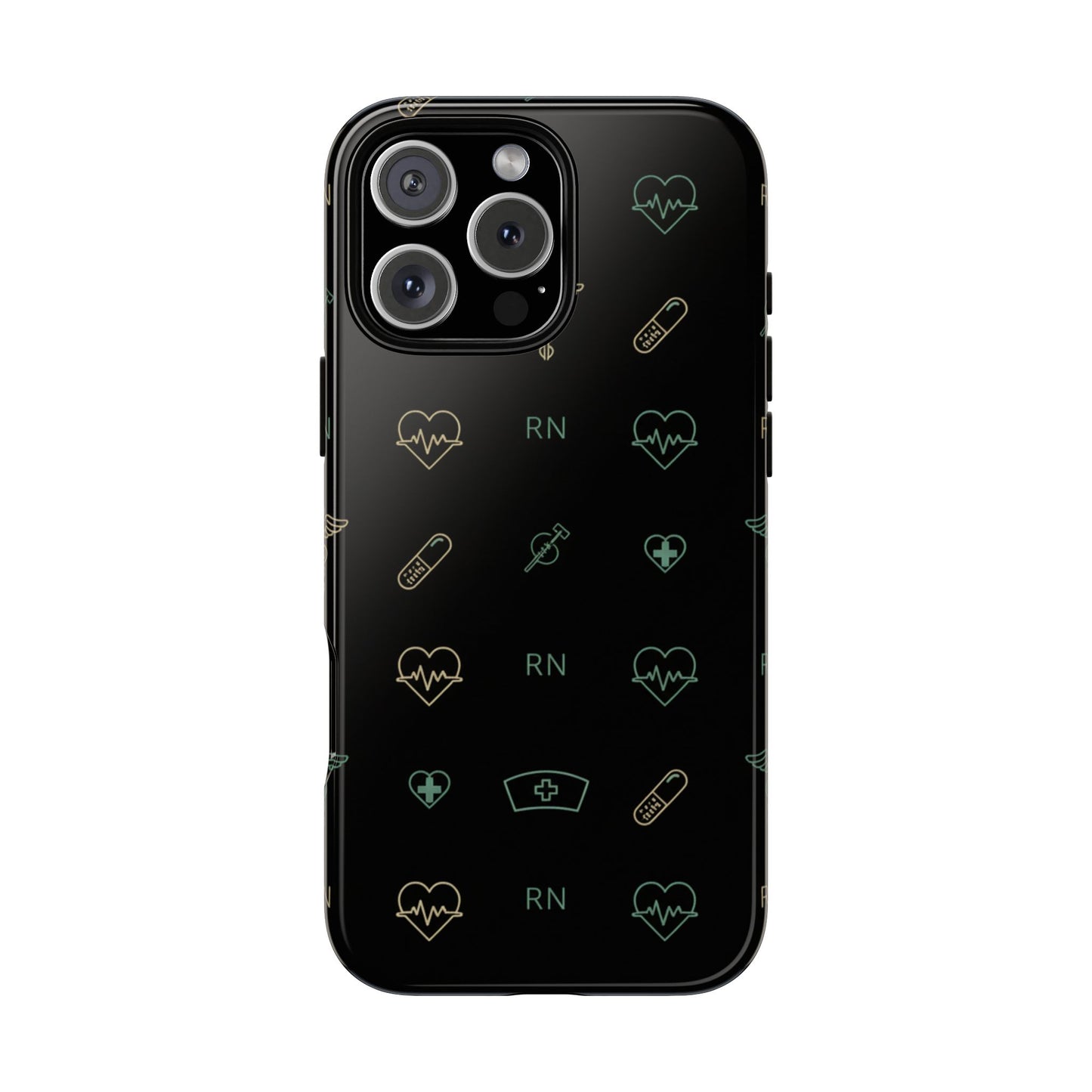 RN Nurse Phone Case – Minimal Medical Icon Pattern Healthcare Worker Tough Case