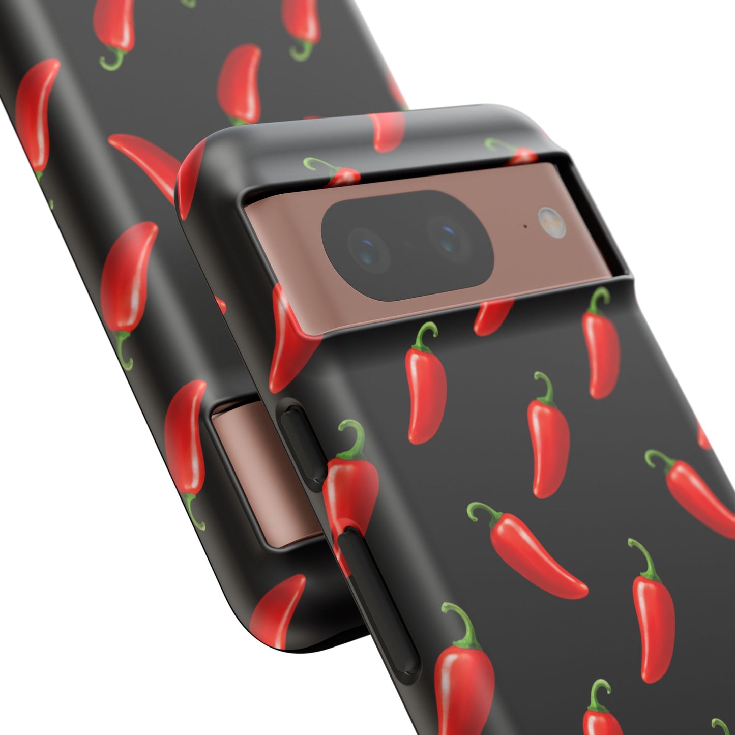Spicy Chili Pepper Phone Case – Black Cute Hot Pepper Tough Cover for Iphone, Samsung Galaxy and Pixel