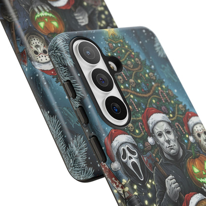 Christmas Horror Phone Case – Festive Slasher Collage Tough Case (iPhone, Samsung, Pixel)