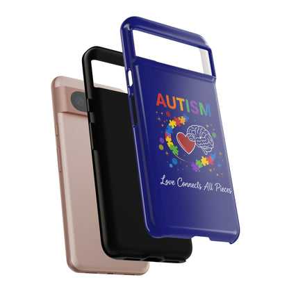 Autism Awareness Tough Case – "Love Connects All Pieces" Phone Case for Iphone, Samsung Galaxy and Pixel