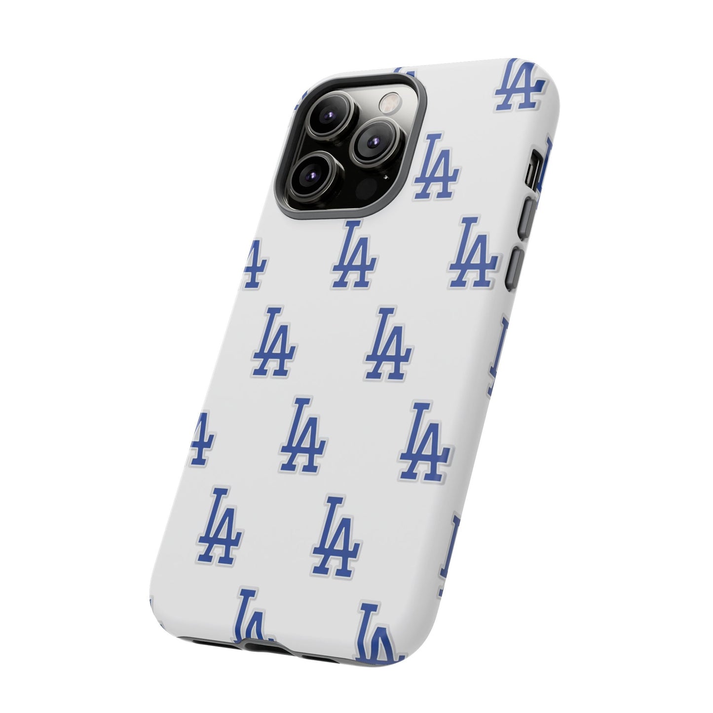Blue LA Monogram Pattern Phone Case | Minimal Baseball Inspired Tough Cover