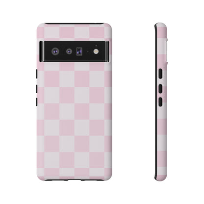 Pink Checkerboard Phone Case | Aesthetic Tough Protective Case