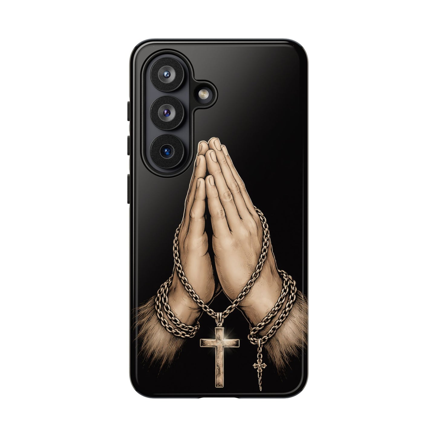 Praying Hands Cross Phone Case – Christian Faith Scripture Cover
