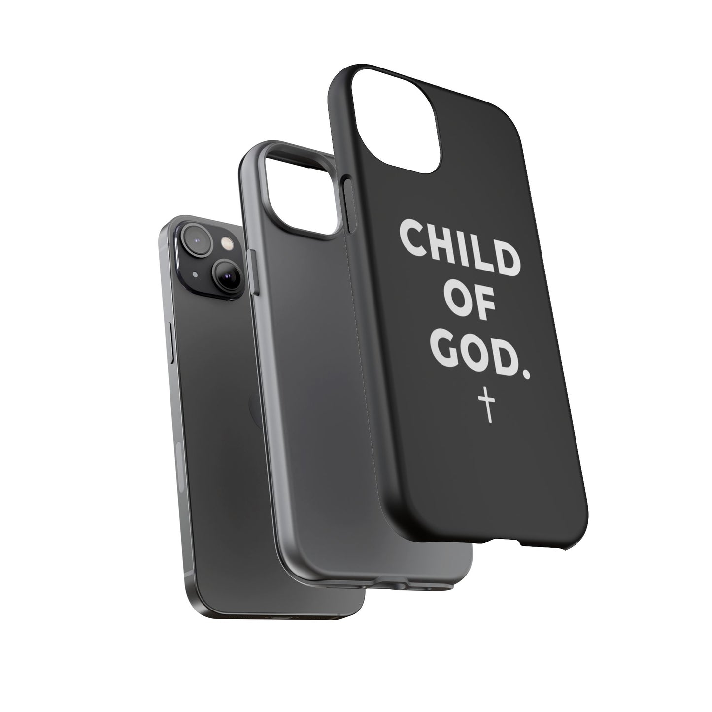 Child of God Phone Case Christian Black Aesthetic Cross Tough Cover