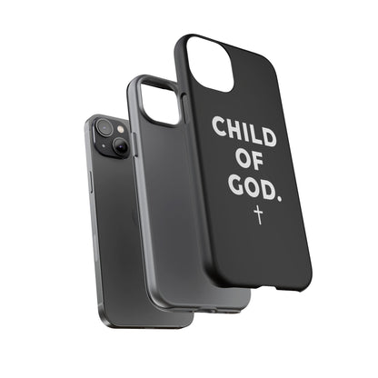 Child of God Phone Case Christian Black Aesthetic Cross Tough Cover