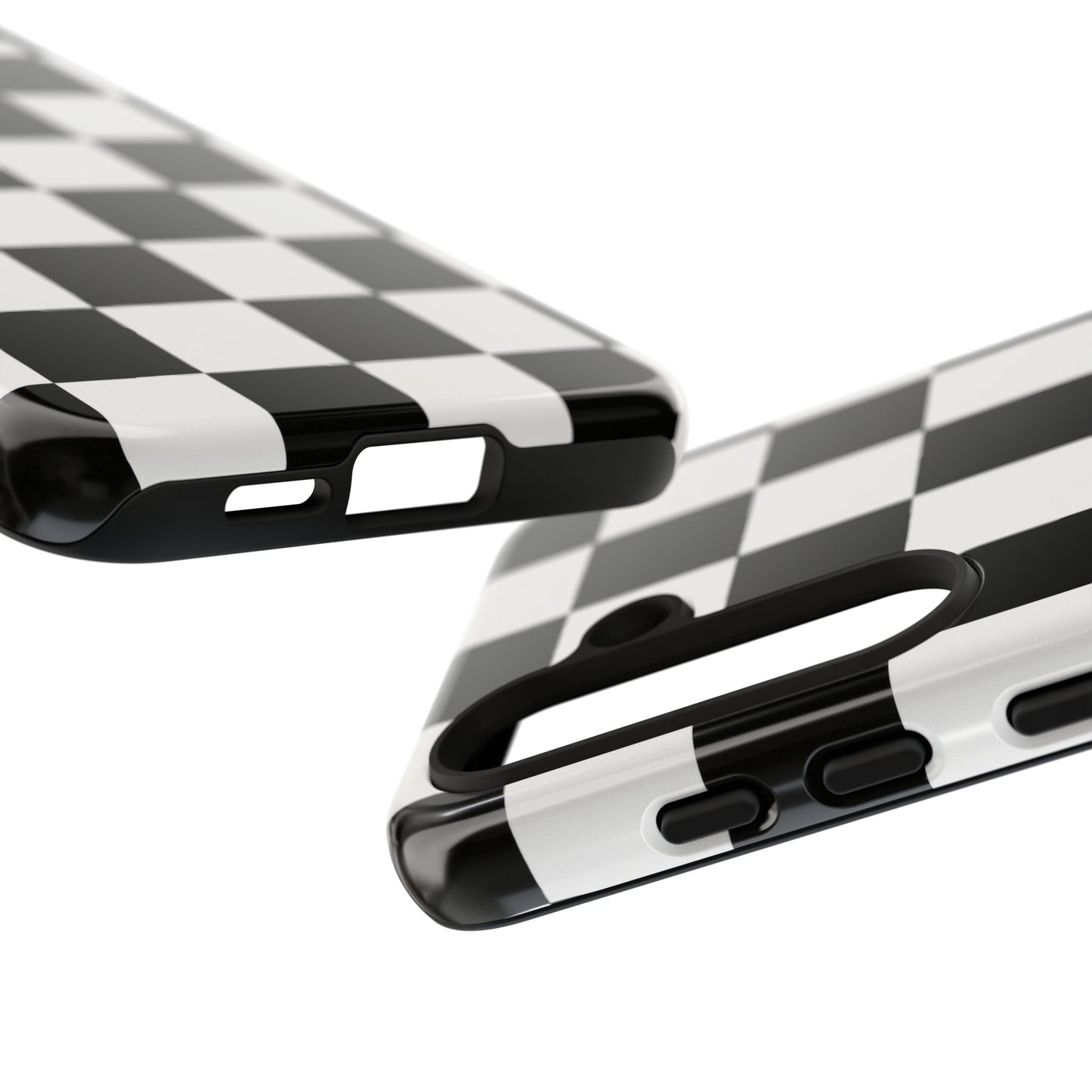 Black & White Checkerboard Phone Case – Classic Aesthetic Tough Protective Case