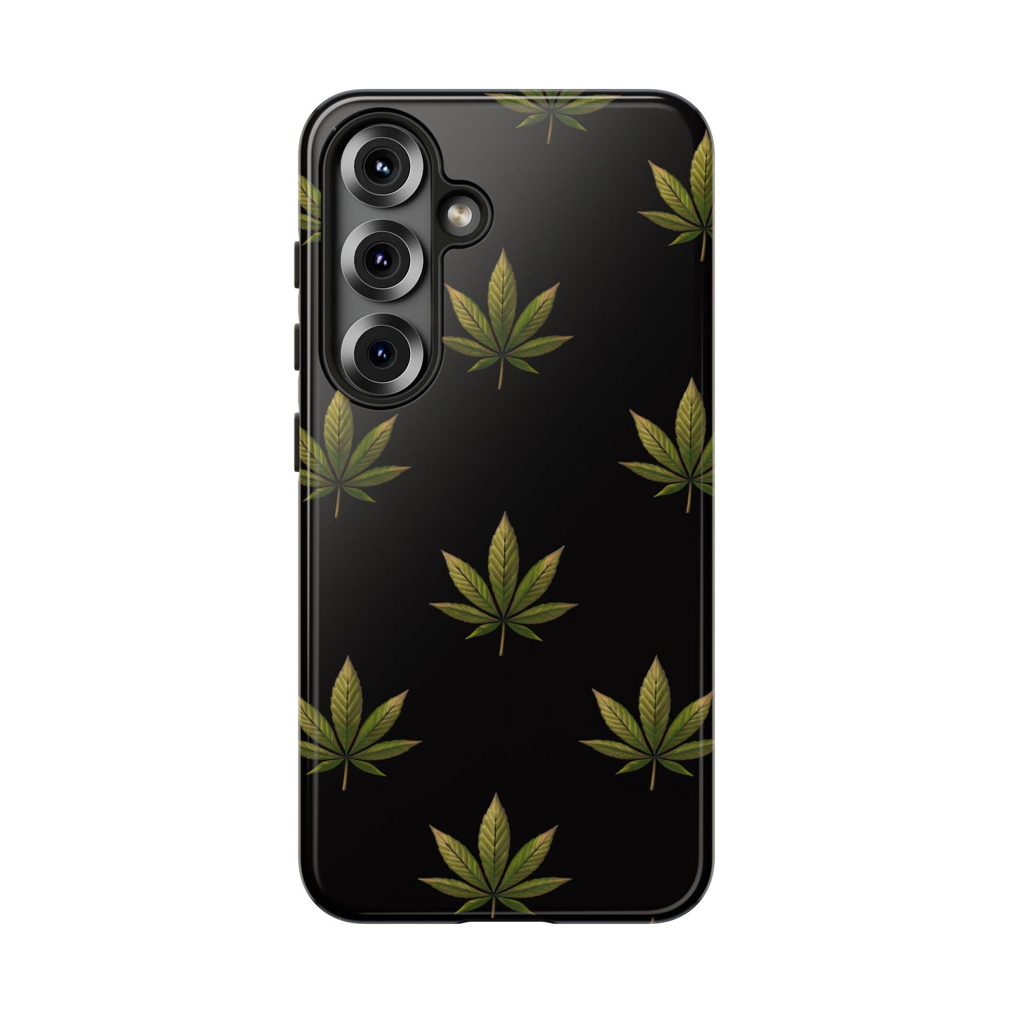 Cannabis Leaf Phone Case Green Weed Leaf Pattern Tough Protective Cover