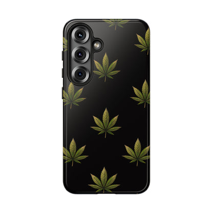 Cannabis Leaf Phone Case Green Weed Leaf Pattern Tough Protective Cover