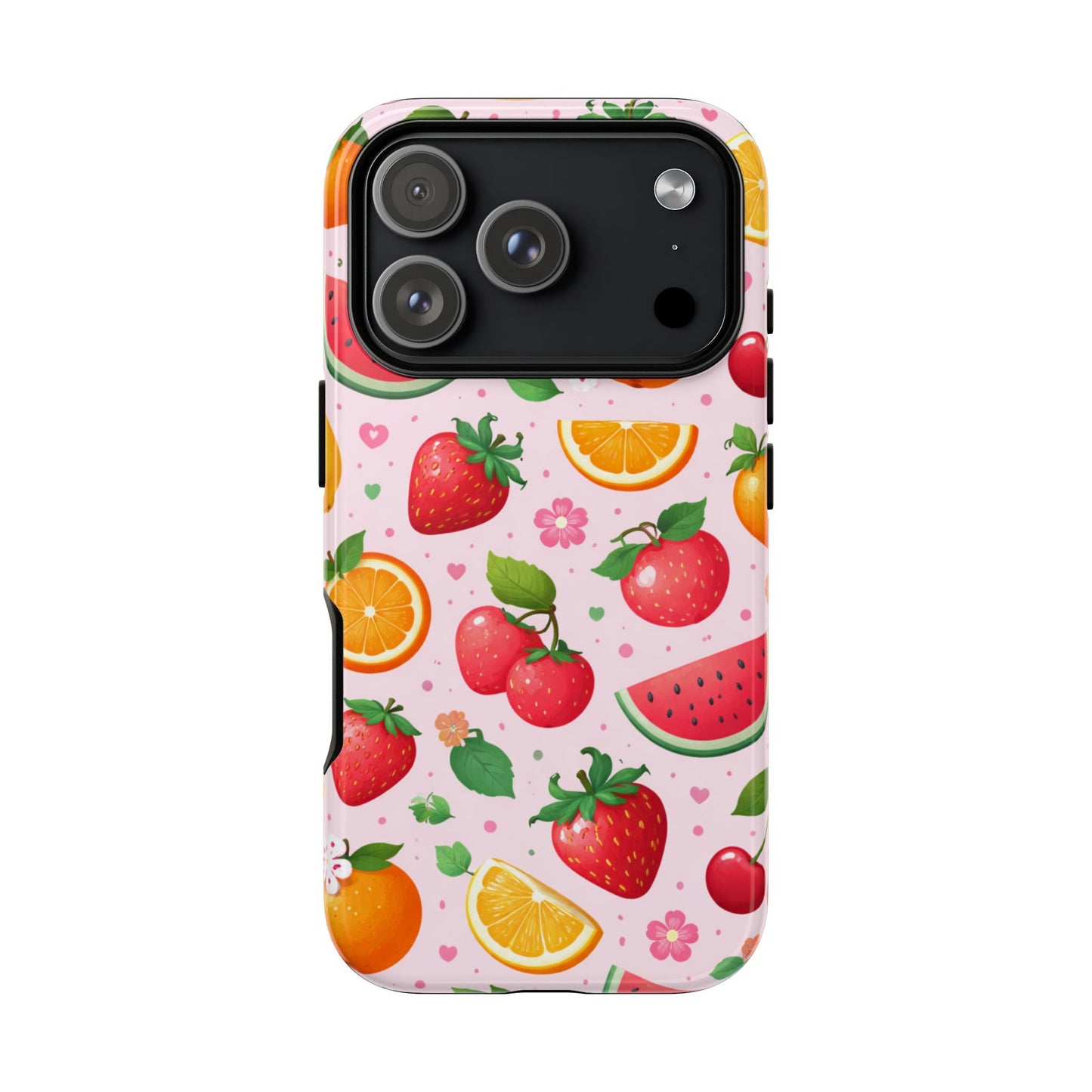 Fruit Phone Case – Tough Shockproof, Strawberry Cherry Citrus Summer Design for Iphone, Samsung Galaxy and Pixel