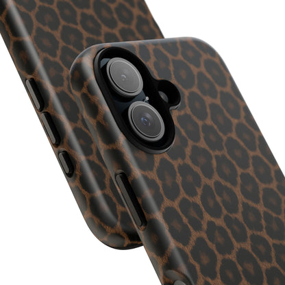 Brown Leopard Print Phone Case | Classic Animal Print Aesthetic Tough Protective Case