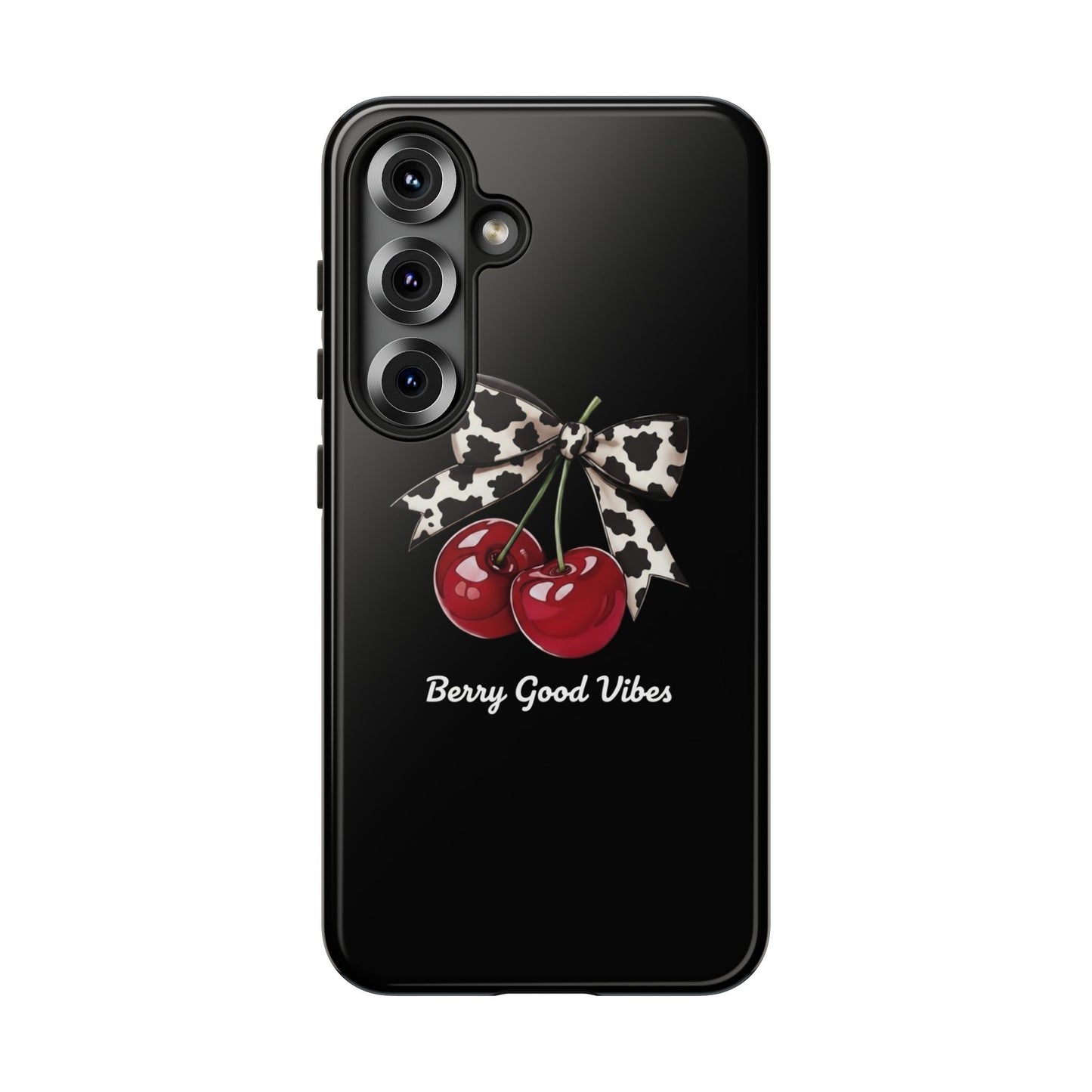 Cherry Cow Print Phone Case | Coquette Bow Aesthetic iPhone & Samsung Tough Case