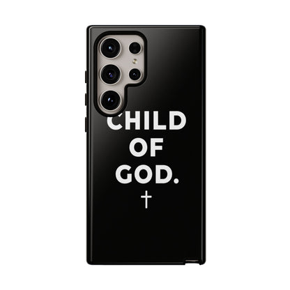 Child of God Phone Case Christian Black Aesthetic Cross Tough Cover