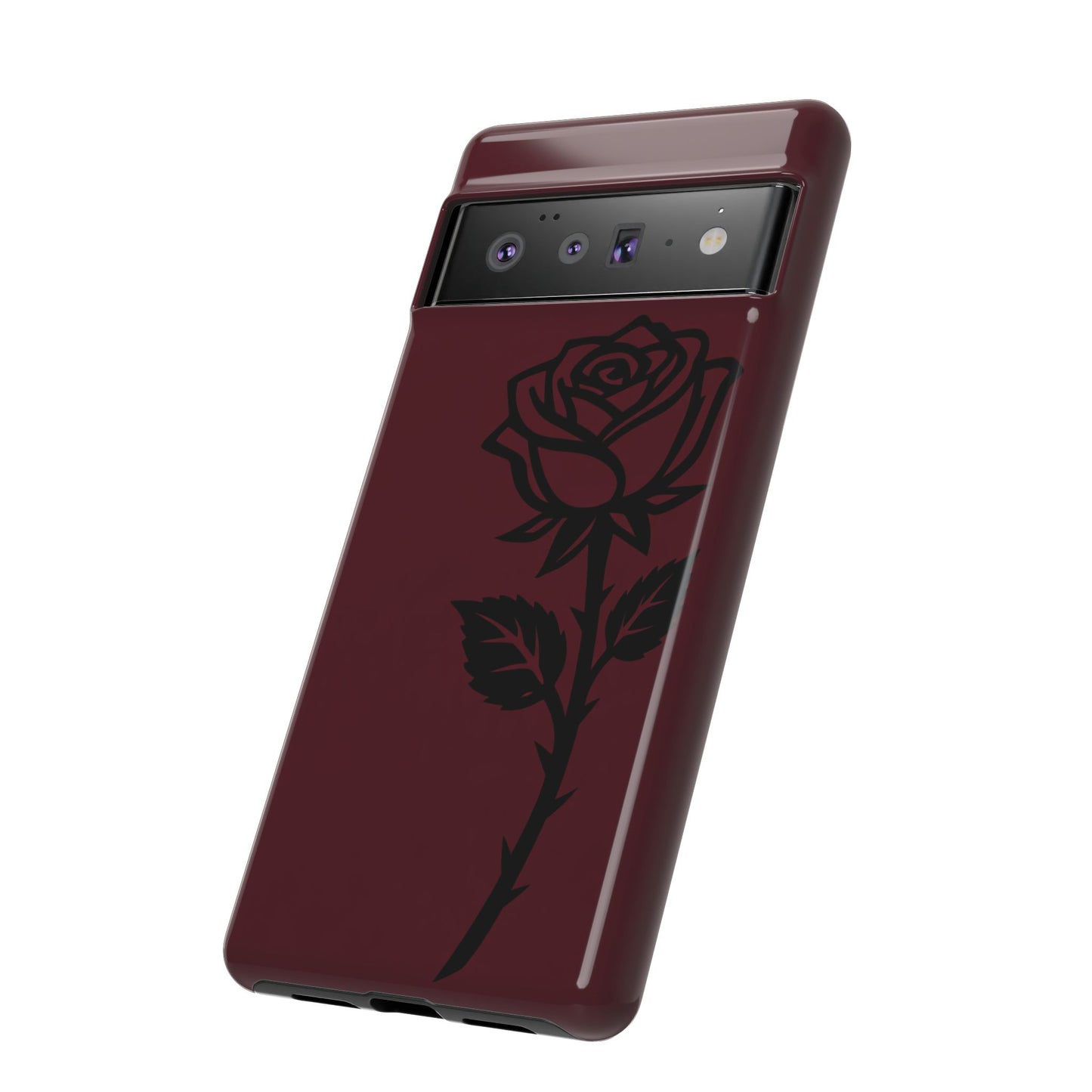 Black Rose Burgundy iPhone Case | Dark Aesthetic Shockproof Protective Cover