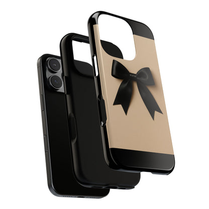 Black Bow Phone Case | Elegant Coquette Bow Design | Chic Neutral Tough Case for iPhone & Samsung