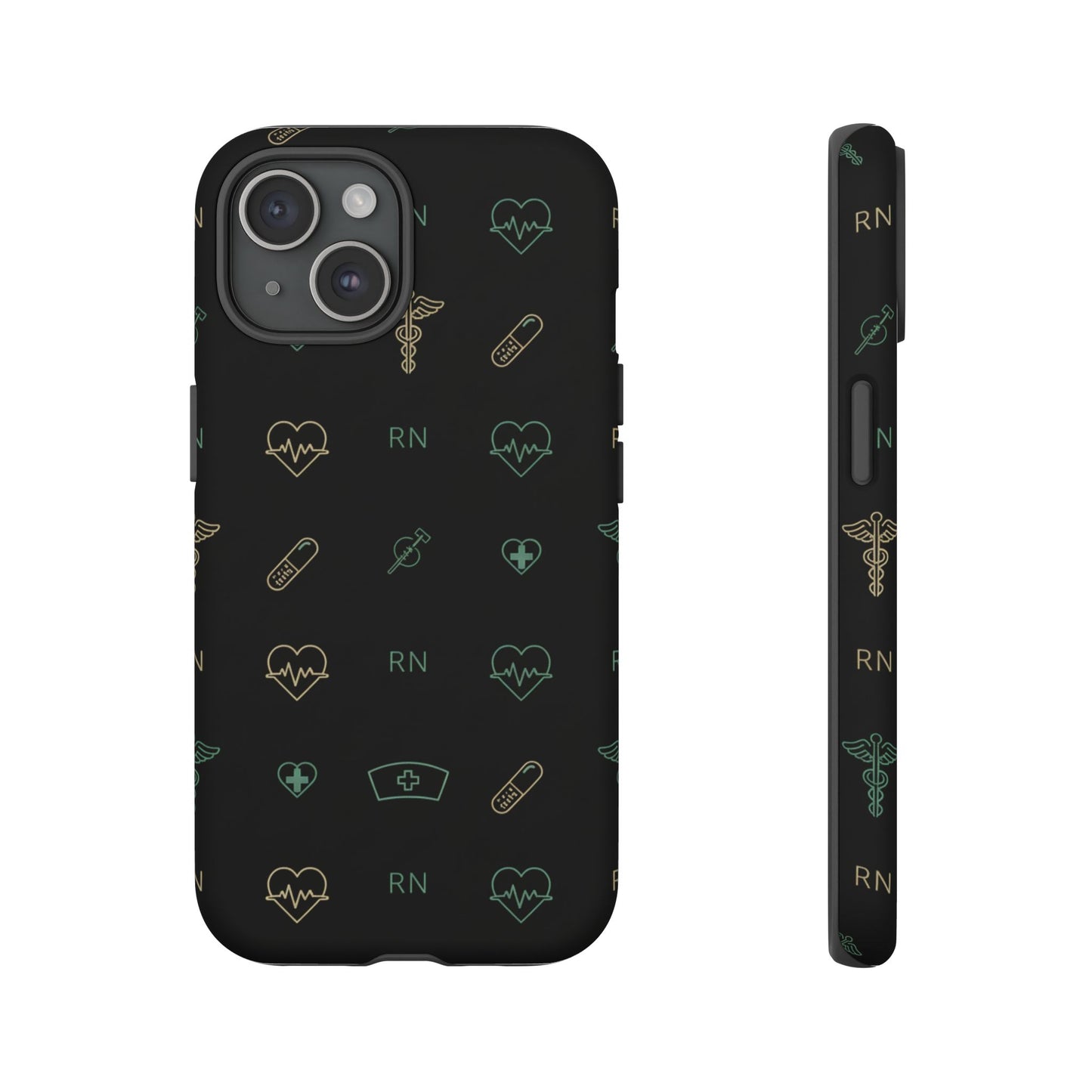 RN Nurse Phone Case – Minimal Medical Icon Pattern Healthcare Worker Tough Case
