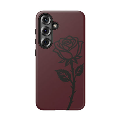 Black Rose Burgundy iPhone Case | Dark Aesthetic Shockproof Protective Cover