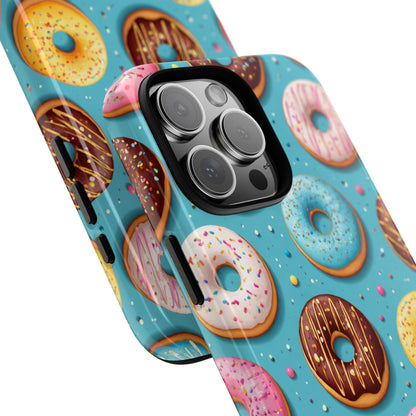 Cute Donut Pattern Phone Case – Colorful Sprinkles Dessert Design for Iphone, Samsung Galaxy and Pixel