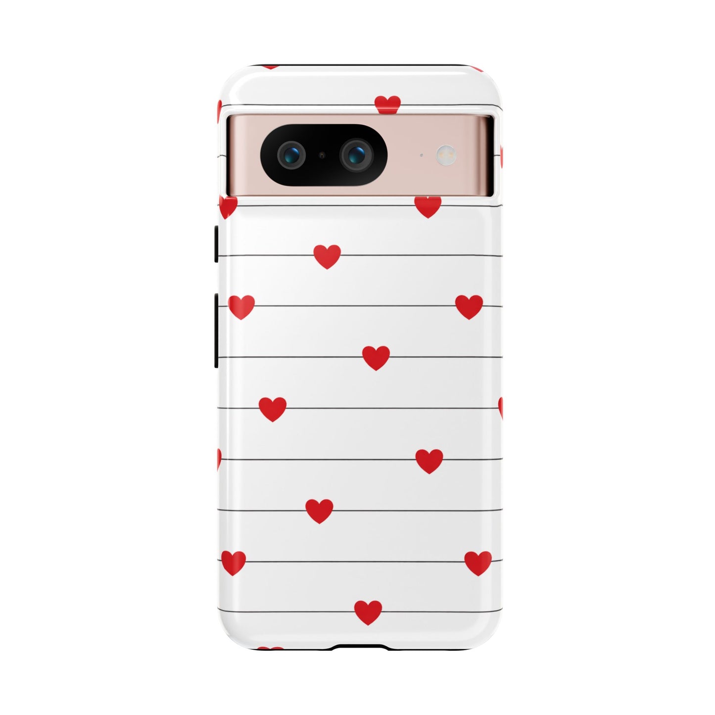 Red Heart Stripe iPhone Case | Tough Shockproof Love Aesthetic Cover