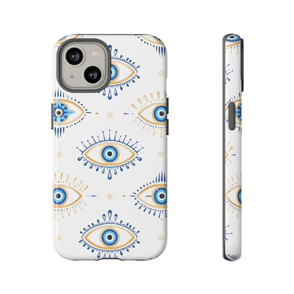 Blue Evil Eye Phone Case – Protective Slim Shockproof Cover for Iphone, Samsung Galaxy and Pixel