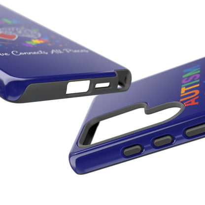 Autism Awareness Tough Case – "Love Connects All Pieces" Phone Case for Iphone, Samsung Galaxy and Pixel
