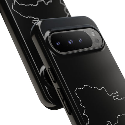 Dominican Republic Outline Phone Case – Minimal Country Map Tough Case (iPhone, Samsung, Pixel)