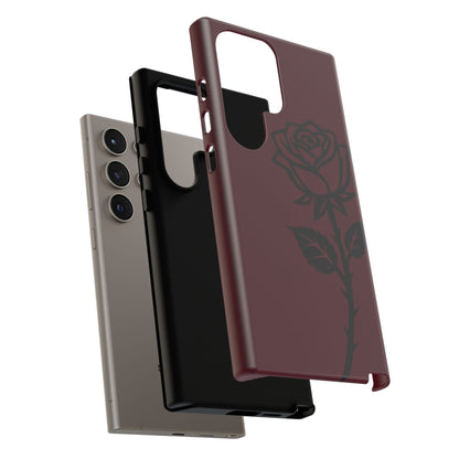 Black Rose Burgundy iPhone Case | Dark Aesthetic Shockproof Protective Cover