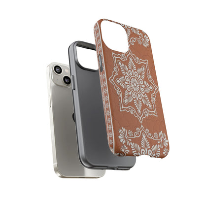 Talavera Terracotta Phone Case | Mexican Floral Pattern iPhone & Samsung Tough Case | Boho Clay Aesthetic Cover