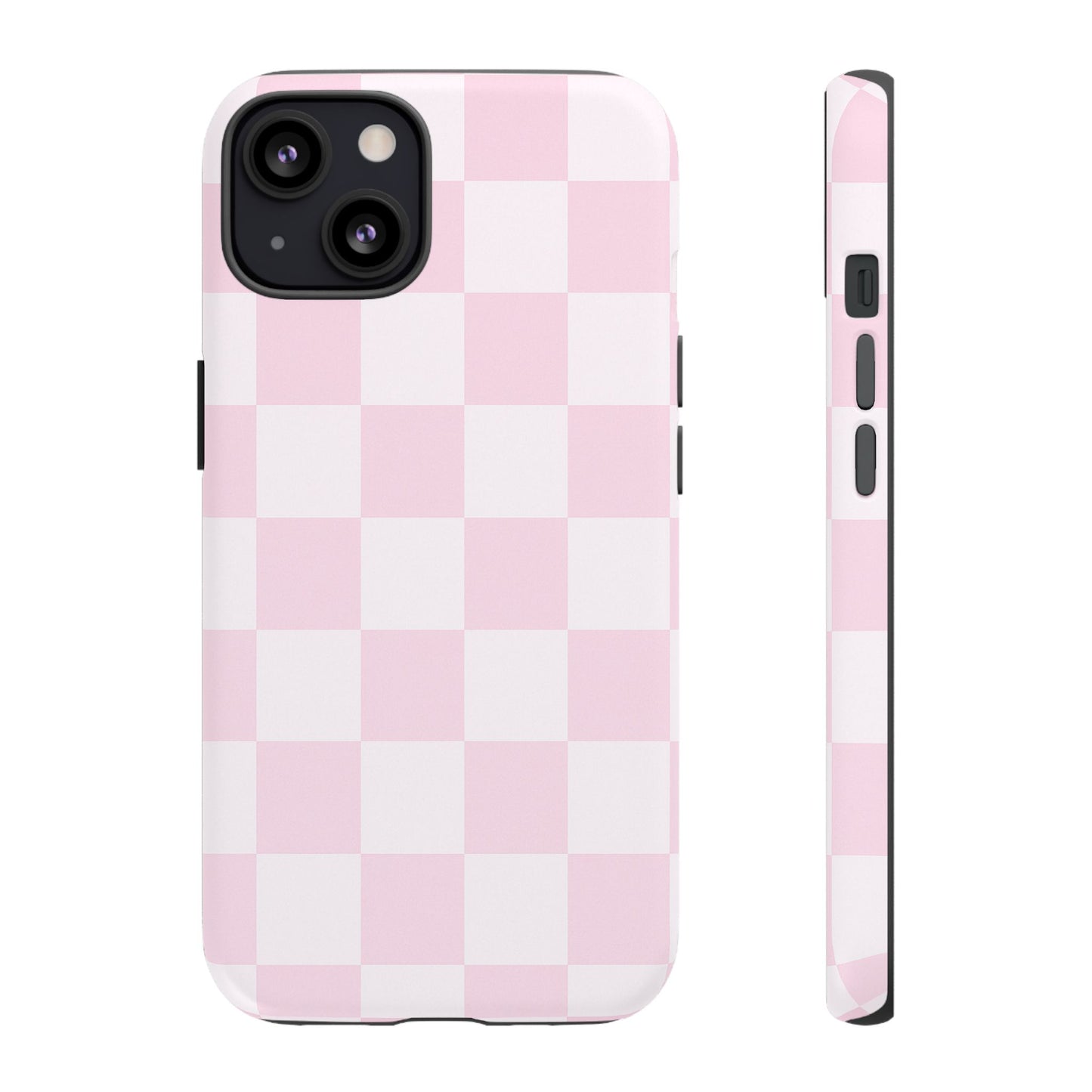 Light Pink Checkerboard Phone Case | Pastel Aesthetic Checkered iPhone & Samsung Tough Case