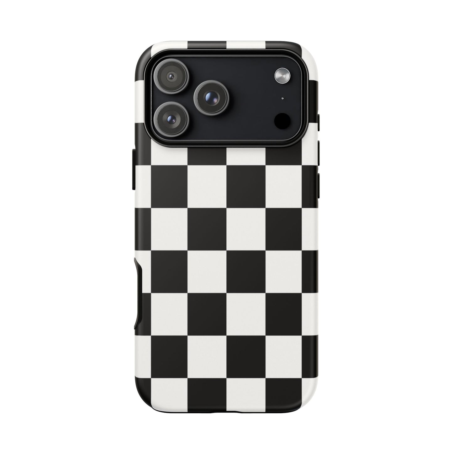 Black & White Checkerboard Phone Case – Classic Aesthetic Tough Protective Case for Iphone, Samsung Galaxy and Pixel