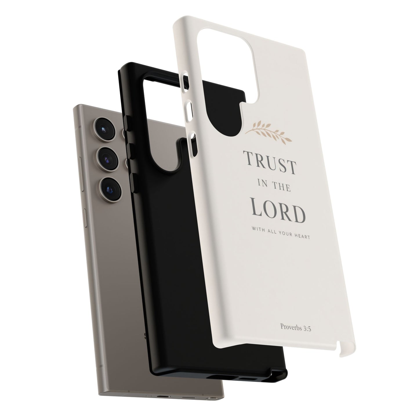 Proverbs 3:5 Christian Phone Case Trust in the Lord Minimalist Faith Cover