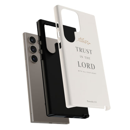 Proverbs 3:5 Christian Phone Case Trust in the Lord Minimalist Faith Cover
