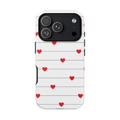 Red Heart Stripe iPhone Case | Tough Shockproof Love Aesthetic Cover