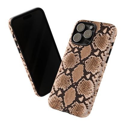 Snake Print Phone Case – Brown Python Pattern Slim Protective Cover for Iphone, Samsung Galaxy and Pixel