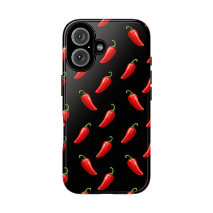 Spicy Chili Pepper Phone Case – Black Cute Hot Pepper Tough Cover for Iphone, Samsung Galaxy and Pixel