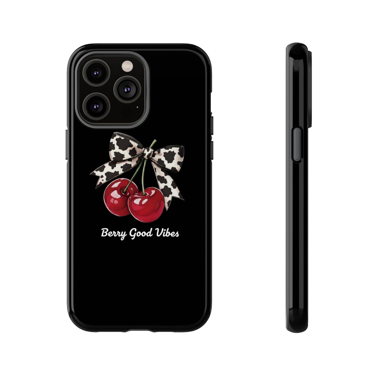 Cherry Cow Print Phone Case | Coquette Bow Aesthetic iPhone & Samsung Tough Case