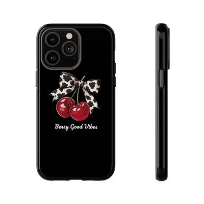 Cherry Cow Print Phone Case | Coquette Bow Aesthetic iPhone & Samsung Tough Case