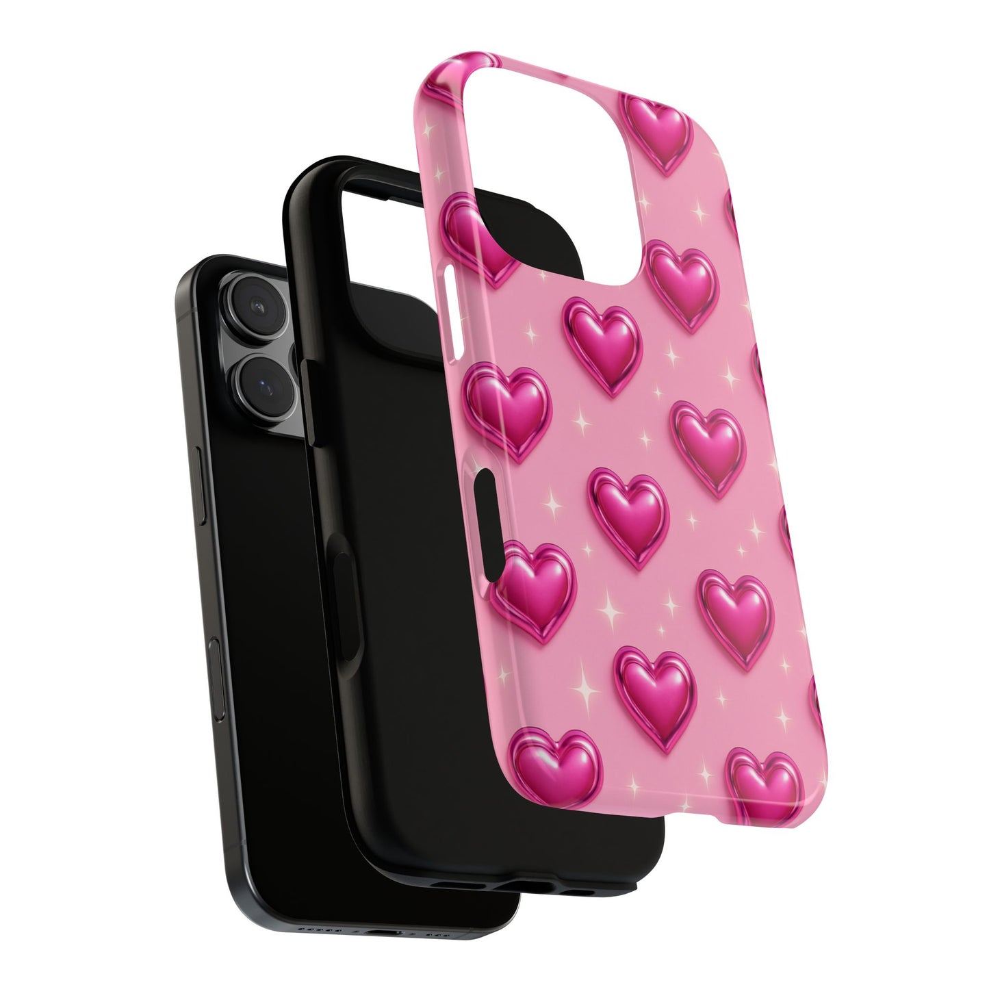Pink Heart Pattern Phone Case | Tough Protective Case for Iphone, Samsung Galaxy and Pixel