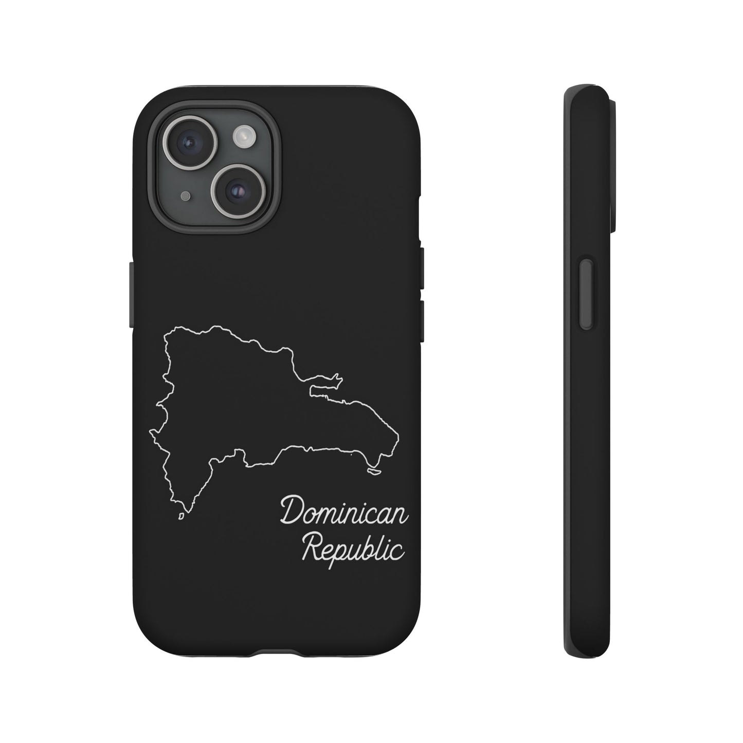 Dominican Republic Outline Phone Case – Minimal Country Map Tough Case (iPhone, Samsung, Pixel)