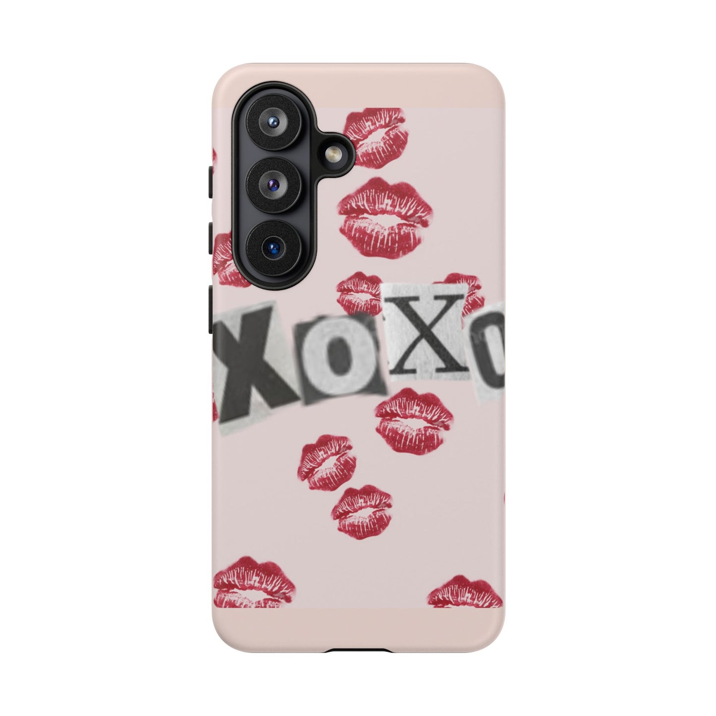 XOXO Kiss Print Phone Case | Coquette Valentine Aesthetic | Cute Pink Lipstick Kiss Tough Case for iPhone & Samsung