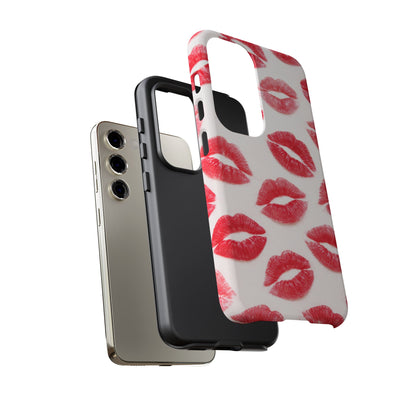 Red Lipstick Kiss Phone Case – Sexy Lip Print Pattern Tough Protective Cover