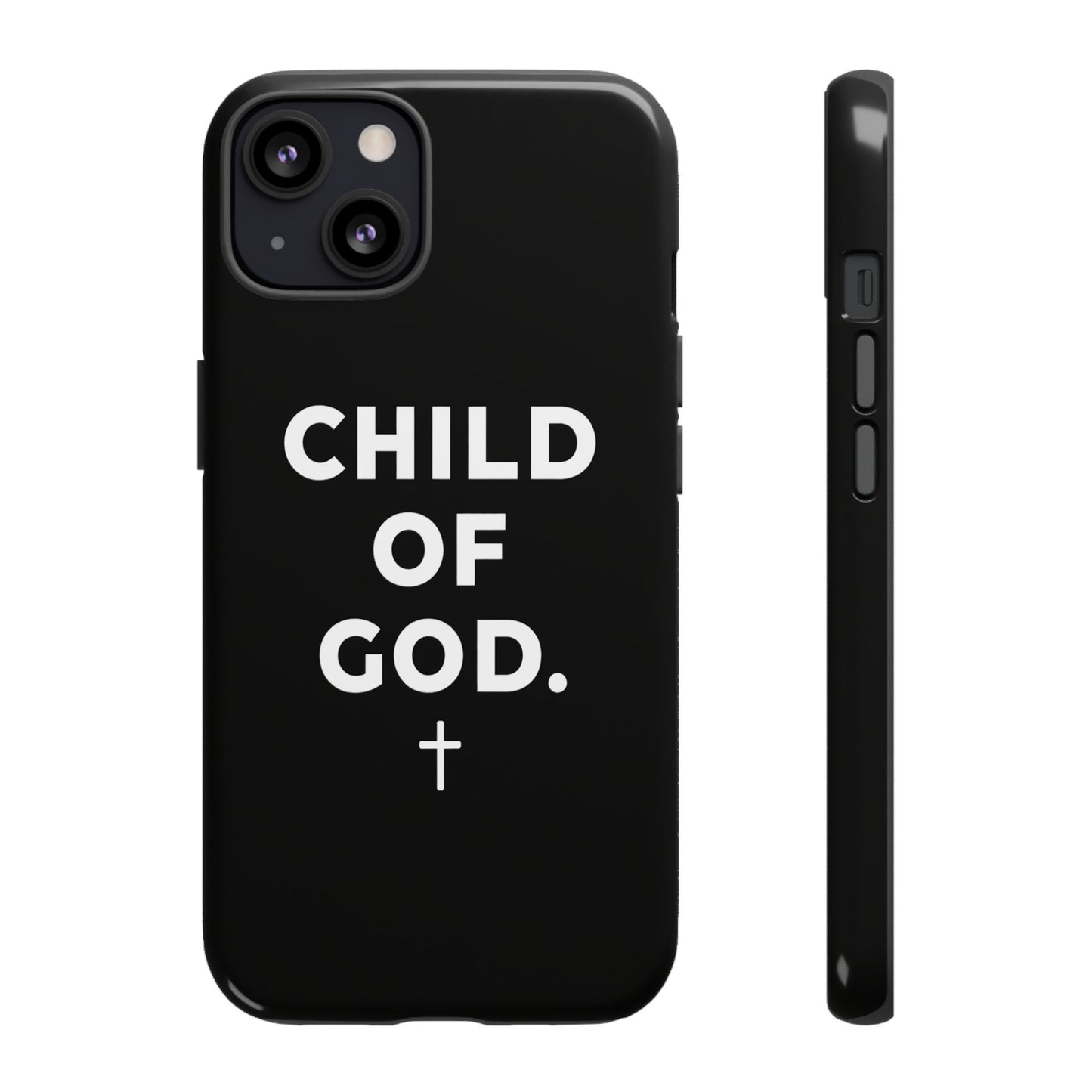 Child of God Phone Case Christian Black Aesthetic Cross Tough Cover