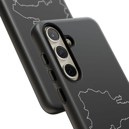 Dominican Republic Outline Phone Case – Minimal Country Map Tough Case (iPhone, Samsung, Pixel)