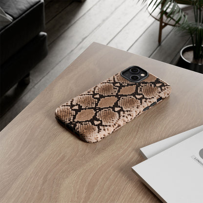Snake Print Phone Case – Brown Python Pattern Slim Protective Cover for Iphone, Samsung Galaxy and Pixel