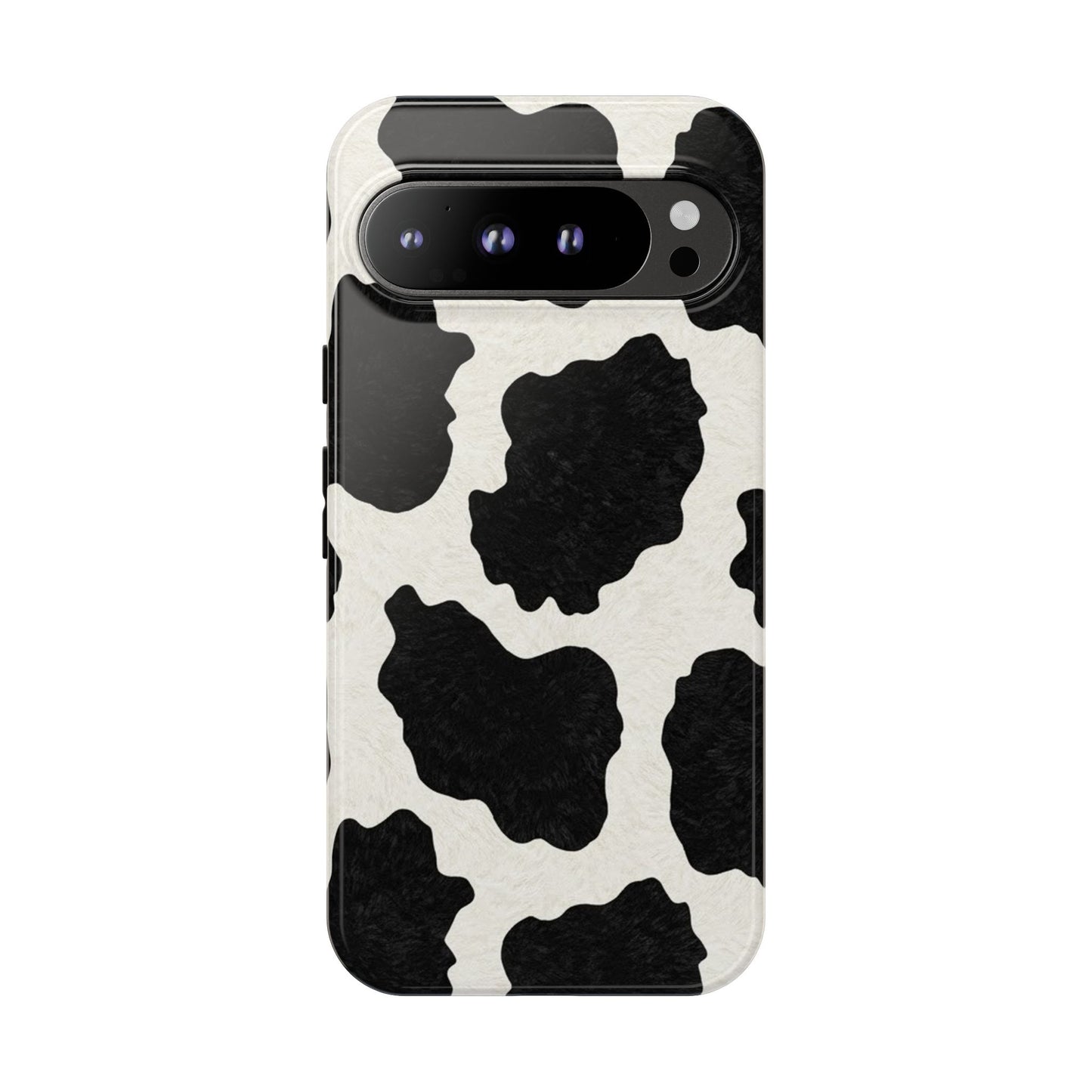 Black & White Cow Print Phone Case | Western Aesthetic iPhone & Samsung Tough Case